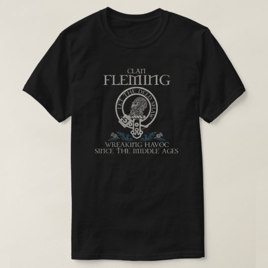 Fleming Clan Wappen Schottischer Nachname Tartan T T-Shirt (Design vorne)