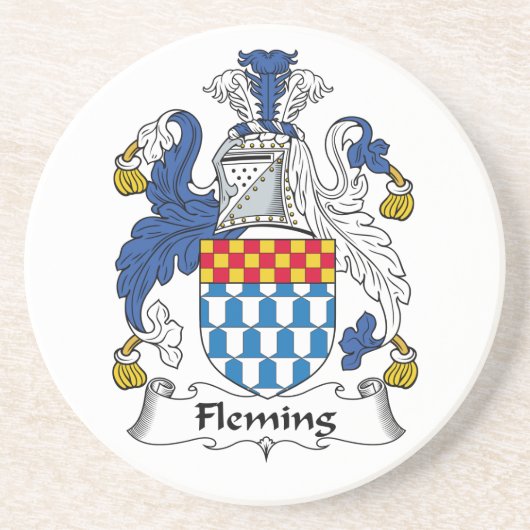 Fleming Familienwappen Sandstein Untersetzer (Vorne)