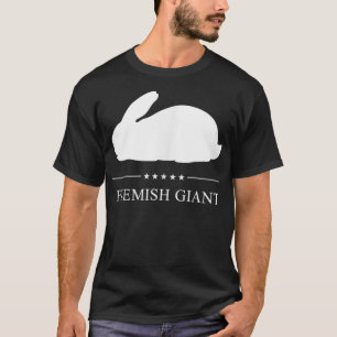 Flemish Giant Kaninchen Weiße Silhouette T-Shirt