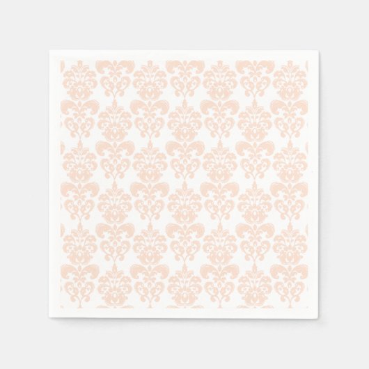 FLESH PINK GIRLY DAMASK PATTER 2 SERVIETTE (Vorderseite)