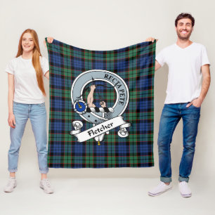Fletcher Ancient Clan Abzeichen Tartan Kariert Fleecedecke
