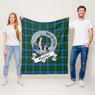 Fletcher Clan Abzeichen Tartan Kariert Fleecedecke