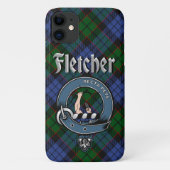 Fletcher Clan Abzeichen & Tartan Phone Case (Rückseite)