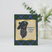 Fletcher Clan Abzeichen & Tartan Postkarte (Stehend Vorderseite)