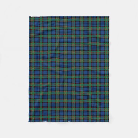 Fletcher Clan Bright Blue und Green Tartan Fleecedecke (Vorderseite)