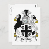 Fletcher-Familienwappen Postkarte (Vorne/Hinten)