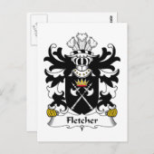 Fletcher-Familienwappen Postkarte (Vorne/Hinten)