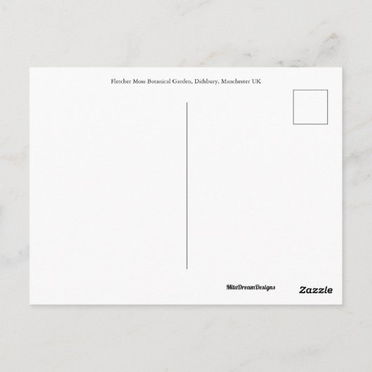 Fletcher Moss Botanischer Garten Postkarte (Rückseite)