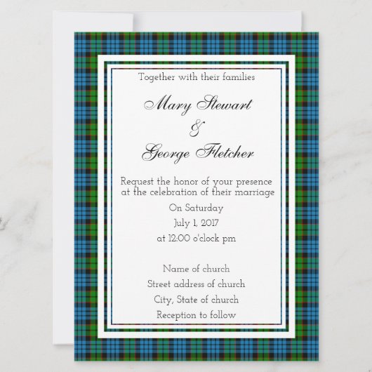 Fletcher Scottish Wedding Einladung (Vorderseite)