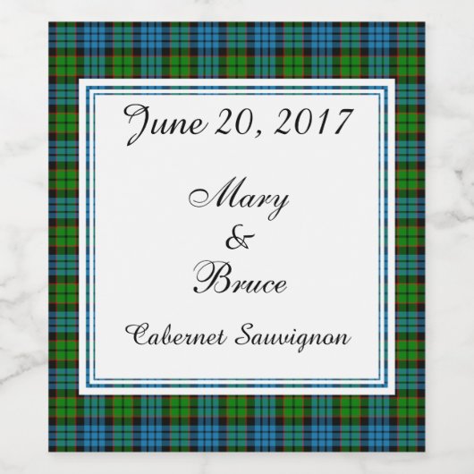 Fletcher Scottish Wedding Wine Label Weinetikett (Einzelnes Label)