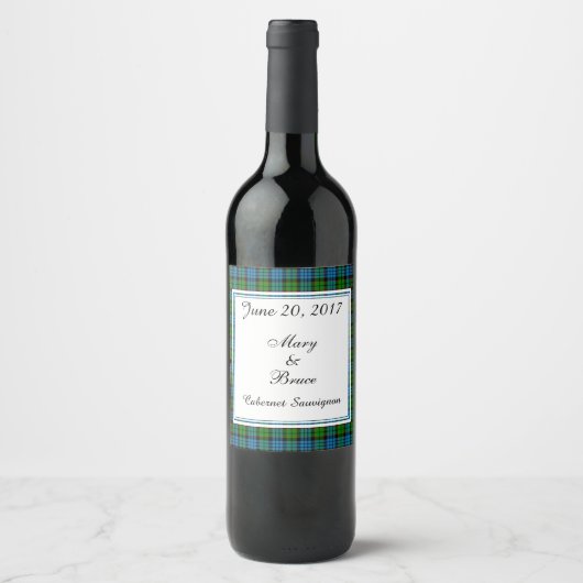 Fletcher Scottish Wedding Wine Label Weinetikett (Vorderseite)