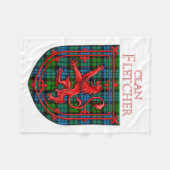 Fletcher Tartan Scottish Kariert Lion Rampant Fleecedecke (Vorderseite (Horizontal))