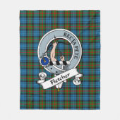 Fletcher von Dunan Clan Abzeichen Tartan Kariert Fleecedecke (Vorderseite)