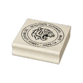 Fletschendes Tigerprofil Runde Adresse Gummistempel (Stempel)