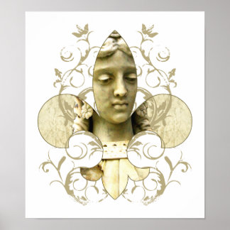 Fleur Angel Statue print Poster