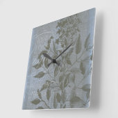 Fleur de Bleu I Quadratische Wanduhr (Winkel)