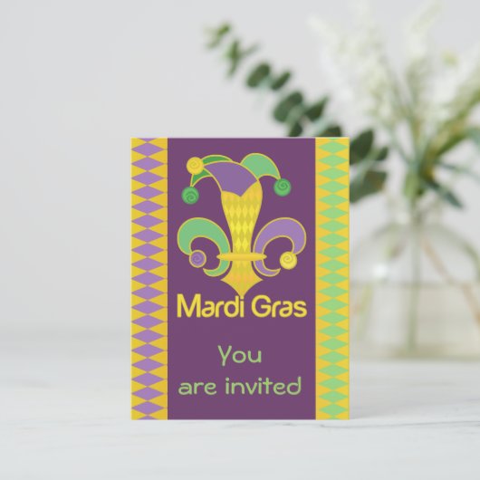 Fleur de Jester Einladung (Stehend Vorderseite)