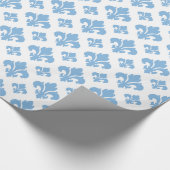 Fleur De Lis 2 Ruhig Blau Geschenkpapier (Ecke)