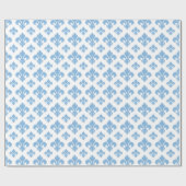 Fleur De Lis 2 Ruhig Blau Geschenkpapier (Flach)