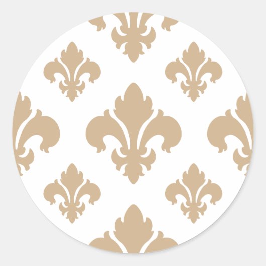 Fleur De Lis 2 Sand Runder Aufkleber (Vorderseite)