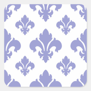 Fleur De Lis 2 Violette Tulpe Quadratischer Aufkleber