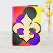 Fleur-de-Lis 5"x7"-Grußkarte Karte (Gelbe Blume)
