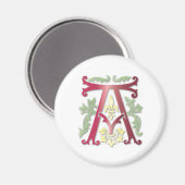 Fleur-de-lis-A-Monogramm Magnet (Vorderseite/Rückseite)