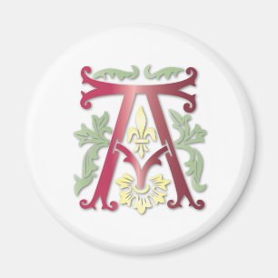 Fleur-de-lis-A-Monogramm Magnet