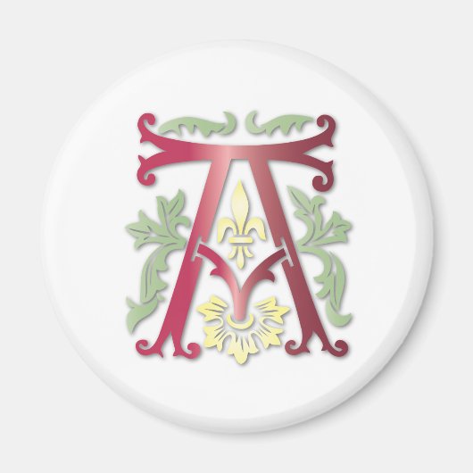 Fleur-de-lis-A-Monogramm Magnet (Vorne)