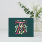 Fleur-de-lis-A-Monogramm Postkarte (Stehend Vorderseite)