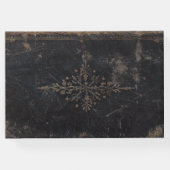 Fleur-de-lis Antikes Leder Gästebuch (Rückseite)