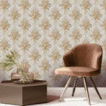 Fleur-de-lis Art Deco - Perle und Gold Tapete<br><div class="desc">Fleur-de-lis Art Deco - Perle und Gold</div>