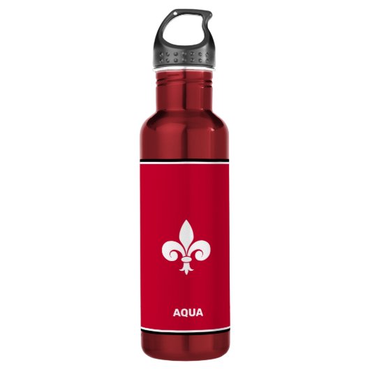 Fleur-de-Lis auf Burgund Red Edelstahlflasche (Vorderseite)