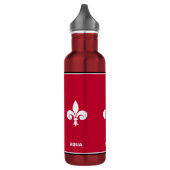 Fleur-de-Lis auf Burgund Red Edelstahlflasche (Links)