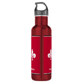 Fleur-de-Lis auf Burgund Red Edelstahlflasche (Rückseite)