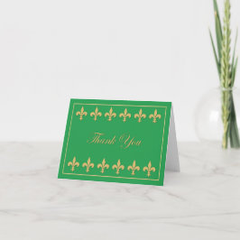 Fleur-de-lis auf Green Dankeschön Card Dankeskarte