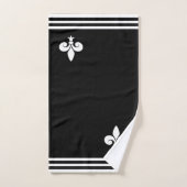 Fleur-de-Lis auf Schwarz und Weiß Badhandtuch Set (Handtuch)