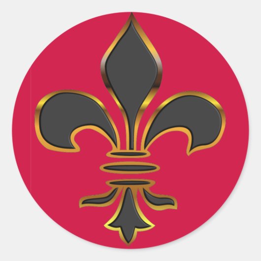 Fleur-de-lis-Aufkleber Runder Aufkleber (Vorderseite)