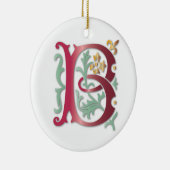 Fleur-de-lis B Monogramm Keramik Ornament (Rechts)