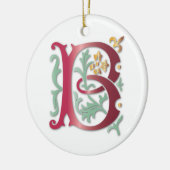 Fleur-de-lis B Monogramm Keramik Ornament (Links)