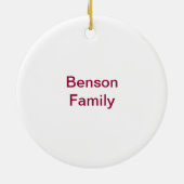 Fleur-de-lis B Monogramm Keramik Ornament (Hinten)