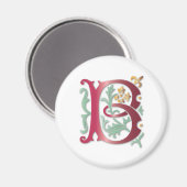 Fleur-de-lis B Monogramm Magnet (Vorderseite/Rückseite)