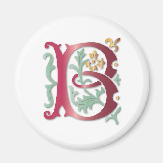 Fleur-de-lis B Monogramm Magnet (Vorne)