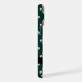 Fleur de Lis, Beige auf Grün, Königlich, Ihr Name iPhone Hülle (Rechte Seite)