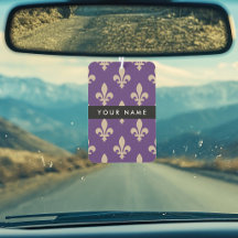 Fleur de Lis, Beige auf Lila, Königlich, Ihr Name
