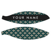 Fleur de Lis, Beige on Green, Royal, Your Name Basketball (Panele)