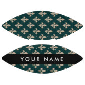 Fleur de Lis, Beige on Green, Royal, Your Name Football (Paneele)