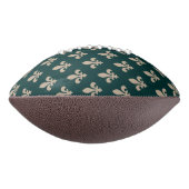 Fleur de Lis, Beige on Green, Royal, Your Name Football (Gedreht 90)