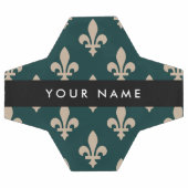 Fleur de Lis, Beige on Green, Royal, Your Name Fußball (Flach)