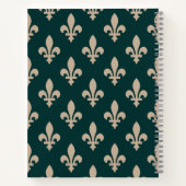 Fleur de Lis, Beige on Green, Royal, Your Name Notizblock (Rückseite)